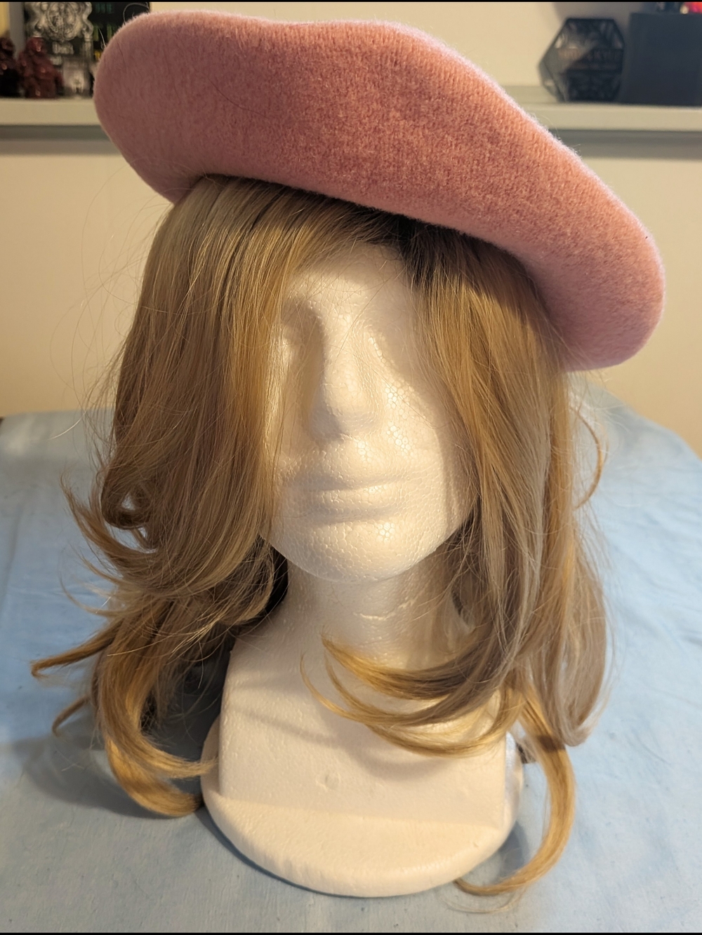Rose Pink Wool Felt Beret Classic Elegant French Style Solid Color Vintage Hat